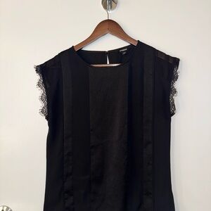 Women's Black Lace Trim Top